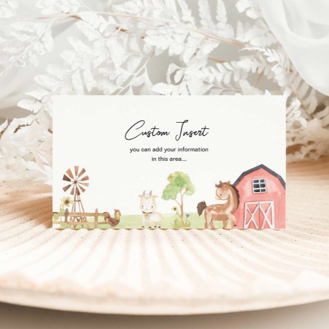 Farm Baby Shower Custom Invitation Inserts (Creator Uploaded)