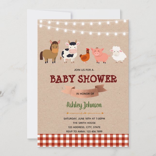 Farm baby shower invitation (Front)
