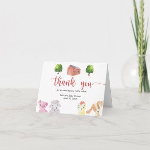Farm baby shower - thank you card