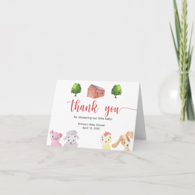 Farm baby shower - thank you card (Front)