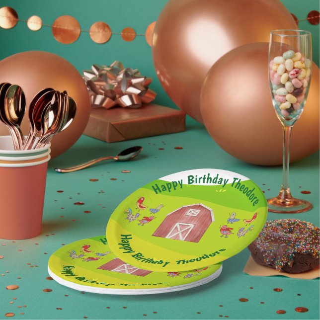 Farm Barn Birthday Party Paper Plate (Multi)