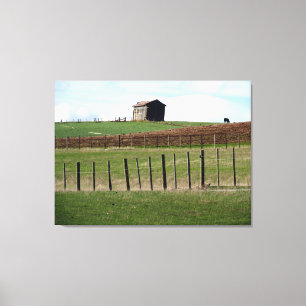 farm barn fence canvas print