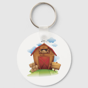 Farm Barn Key Ring
