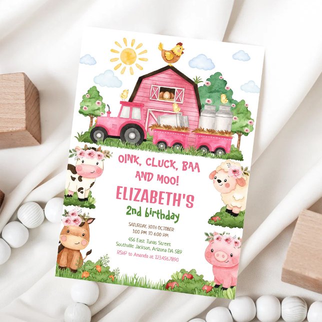 Farm Barnyard Animals Birthday Party Invitation (Creator Uploaded)