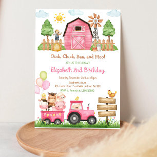 Farm Barnyard Animals Kids Birthday Invitation