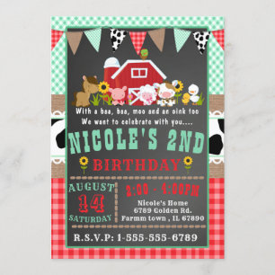 Farm Barnyard Birthday Party Invitation