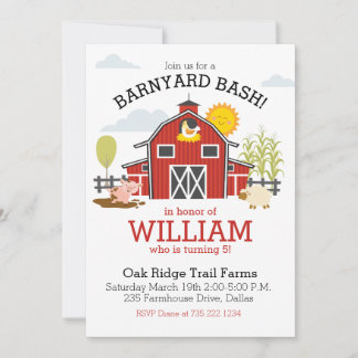 Farm Barnyard Birthday Party Invitation