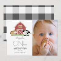 Farm Barnyard White Gender-neutral 1st Birthday In