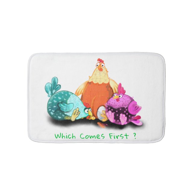Farm Bath Mat Chickens Waiting Egg To Hatch (Front)
