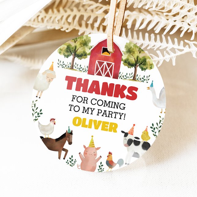 Farm Birthday Circle Favour Tags (Creator Uploaded)