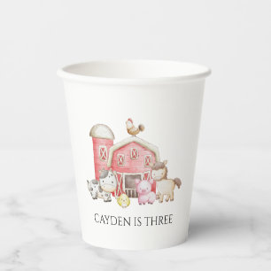Farm birthday cute animal paper cups