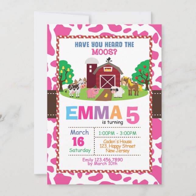 Farm Birthday Invitation (Front)