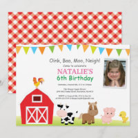 Farm Birthday Invitation Barnyard Party