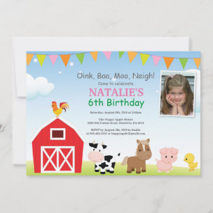 Farm Birthday Invitation Barnyard Party