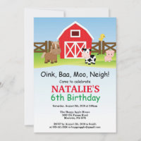 Farm Birthday Invitation Barnyard Party