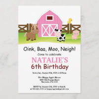 Farm Birthday Invitation Barnyard Party