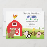 Farm Birthday Invitation Country Barnyard Party