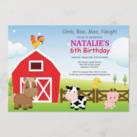 Farm Birthday Invitation Country Barnyard Party