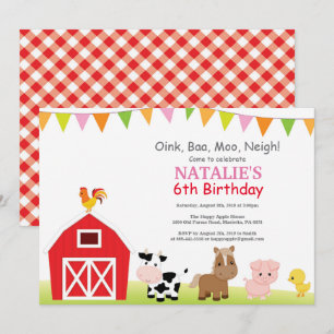 Farm Birthday Invitation Country Barnyard Party