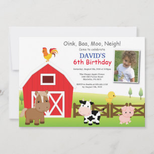 Farm Birthday Invitation Country Barnyard Party