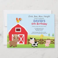 Farm Birthday Invitation Country Barnyard Party