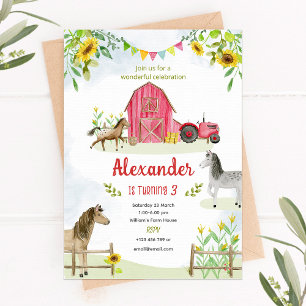 Farm Birthday invitation - Horse Birthday Party