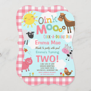 Farm Birthday Invitation Old MacDonald Farm Party