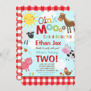 Farm Birthday Invitation Old MacDonald Farm Party