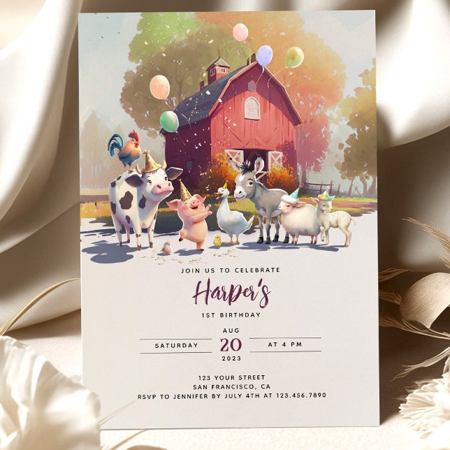 Farm Birthday Party Animals Invitation (Creator Uploaded)