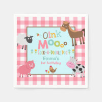 Farm Birthday Party Napkin  Old MacDonald Party