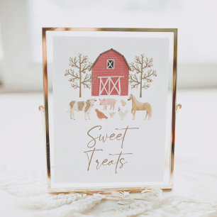 Farm Birthday Party Sweet Treats Sign