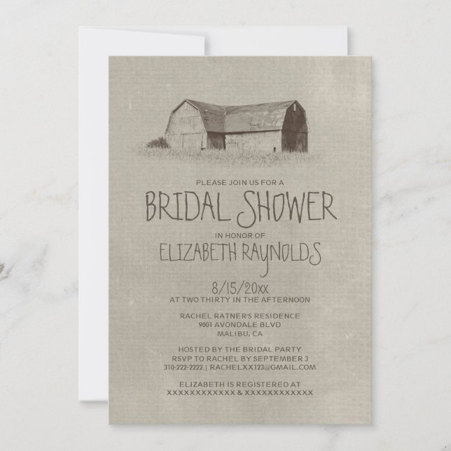 Farm Bridal Shower Invitations (Front)