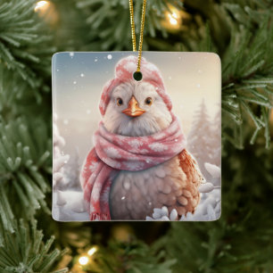 Farm Chicken Animal, Kawaii Cute Pet Lover Gift Ceramic Ornament