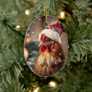 Farm Chicken Animal, Kawaii Cute Pet Lover Gift Ceramic Tree Decoration