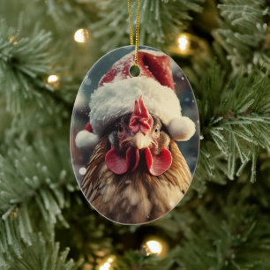 Farm Chicken Animal, Kawaii Cute Pet Lover Gift Ceramic Tree Decoration
