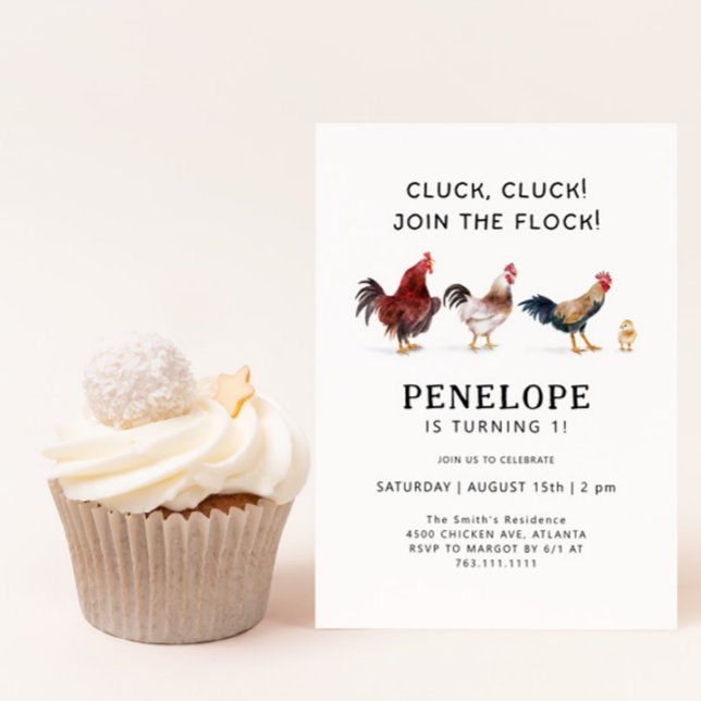 Farm Chicken Birthday Invitation (Creator Uploaded)