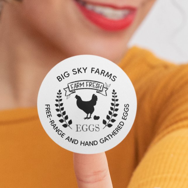 Farm Chicken Watercolor Eggs Egg Classic Round Sticker (Creator Uploaded)
