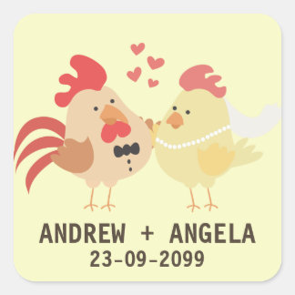 Farm Chicken Wedding Save the Date Sticker