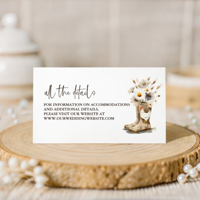 Farm Chicken Wedding Website Enclosure Card (Creator Uploaded)