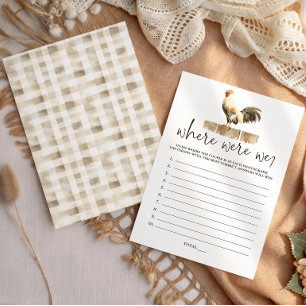 Farm Chicken Where Were We Bridal Shower Game