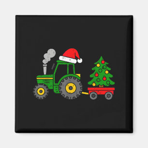 Farm Christmas Tractor Tree Xmas Truck Boys Kids T Magnet