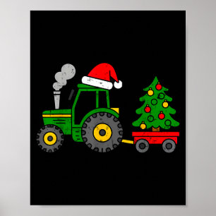 Farm Christmas Tractor Tree Xmas Truck Boys Kids T Poster