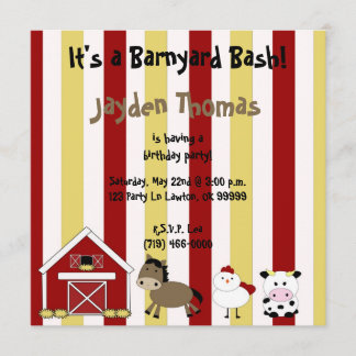 farm copy, It's a Barnyard Bash!, Jayden Thomas... Invitation