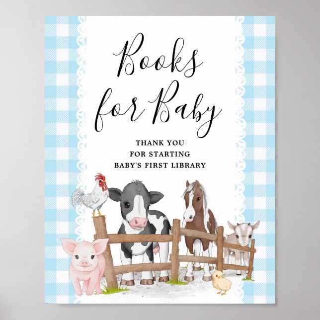 Farm Country Baby Shower Books For Baby Sign (Front)