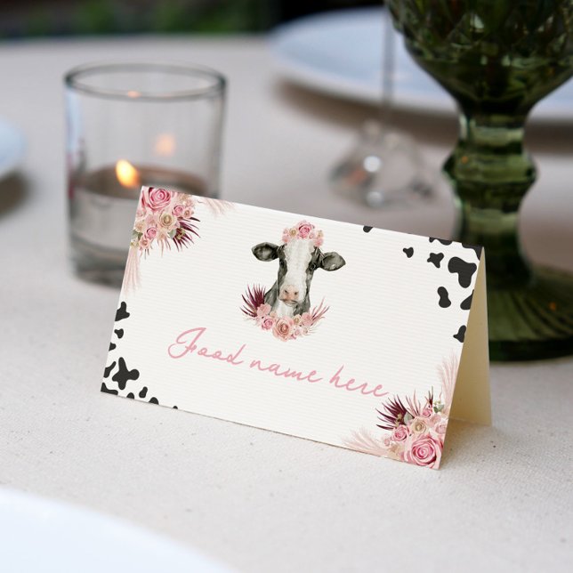 Farm Cow Birthday Place Card (Creator Uploaded)