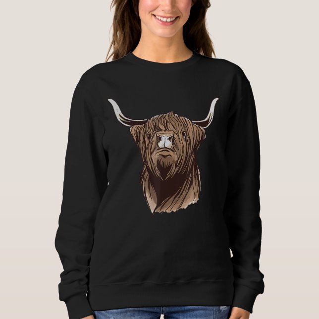 Farm Cow Breeders Animal Farmer Scottish Highland  Sweatshirt (Front)