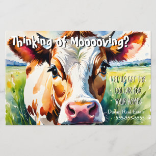 farm cow referral real estate marketing sell flyer