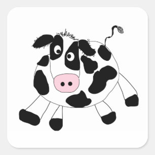 Farm Cow Square Sticker