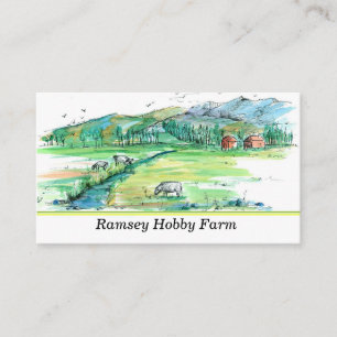 Farm Cows Red Barn Business Card