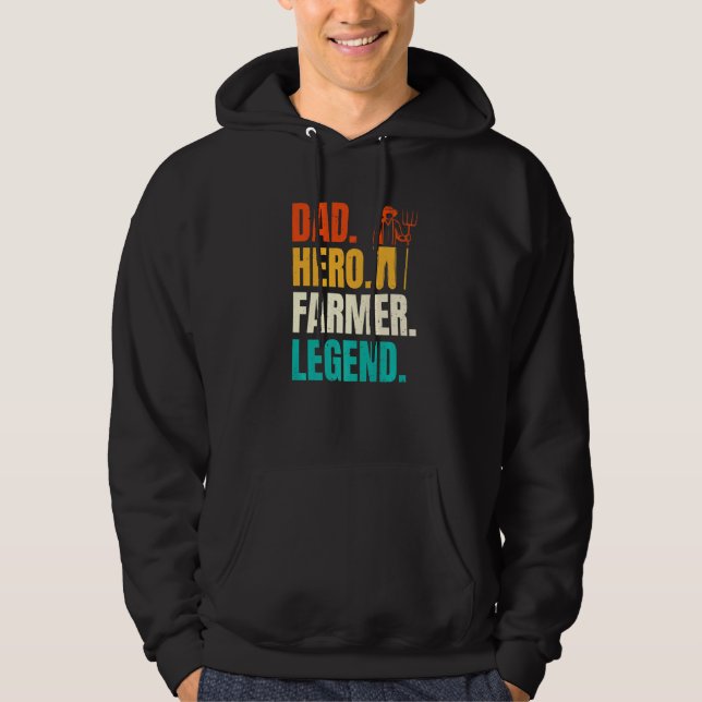 Farm Dad  Farming Father Farm Squad Farmer Life Da Hoodie (Front)